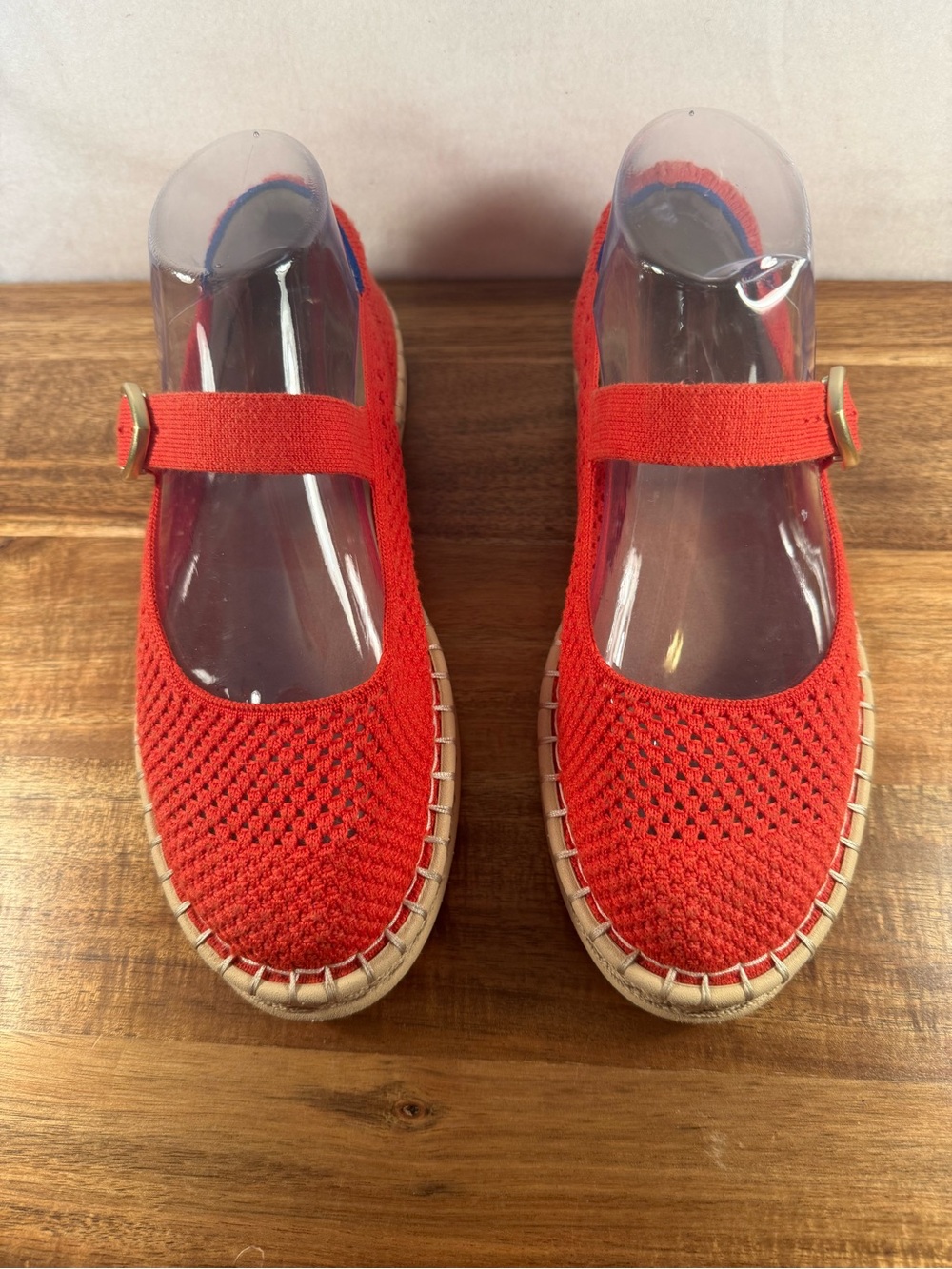 Rothy's Mary Jane Flat with Espadrille Style Sole Red Size 8.5